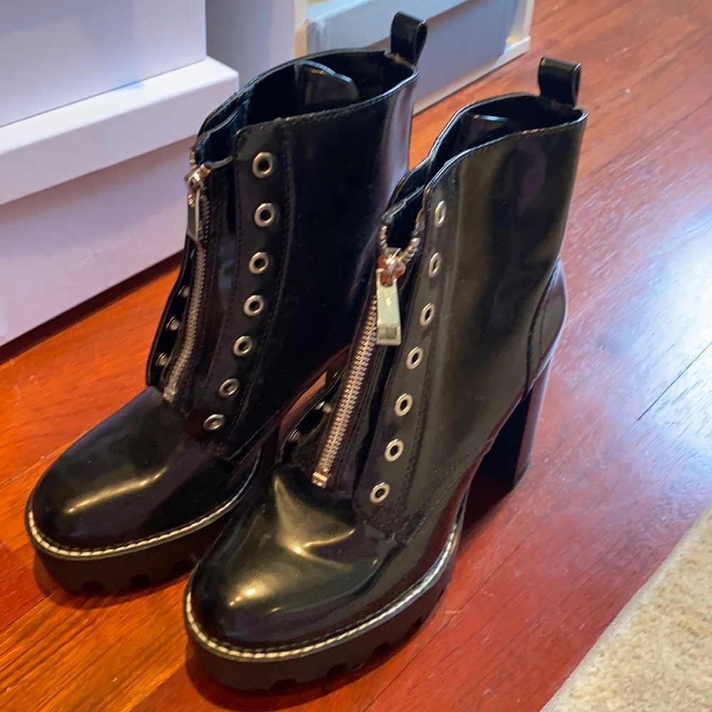 Black combat boots